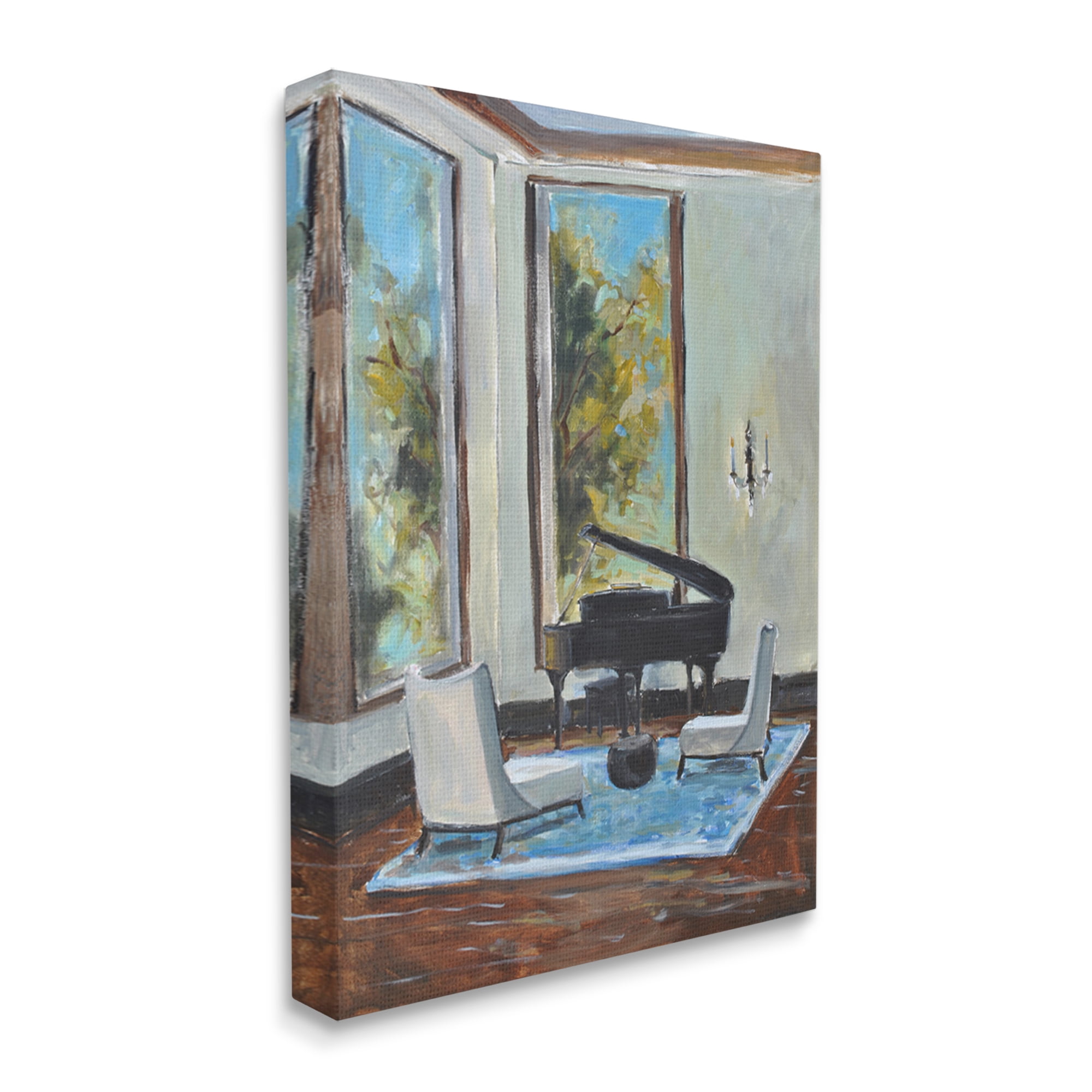 Traditional Home Interior Grand Piano Canvas Art in Gallery Wrapped Finish