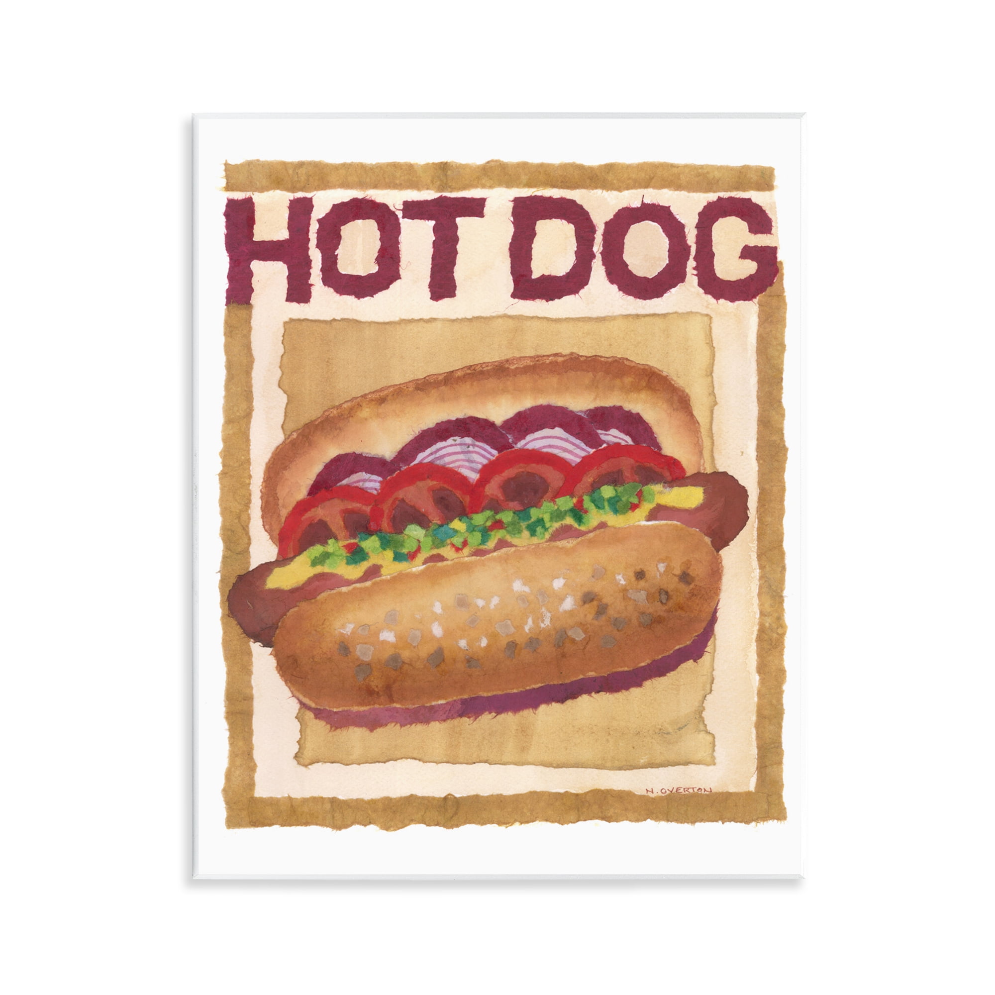 Stupell Industries Traditional Hot Dog Food & Beverage Painting Unframed Art Print Wall Art, 11 x 14