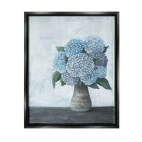Stupell Industries Traditional Hydrangea Bouquet Painting Jet Black Floating Framed Canvas Print Wall Art, Design by Soulspeak & Sawdust
