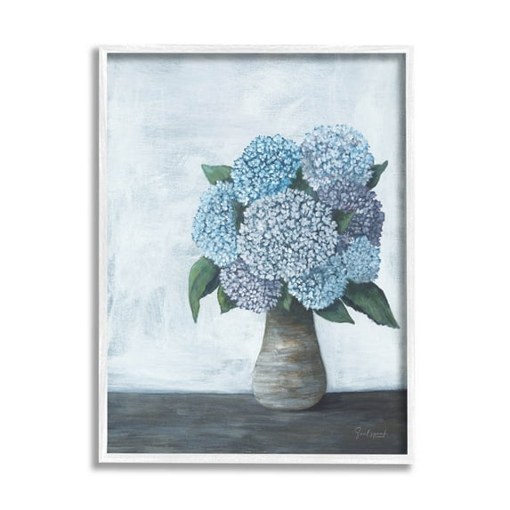 Stupell Industries Traditional Hydrangea Bouquet Painting White Framed Art Print Wall Art, Design by Soulspeak & Sawdust
