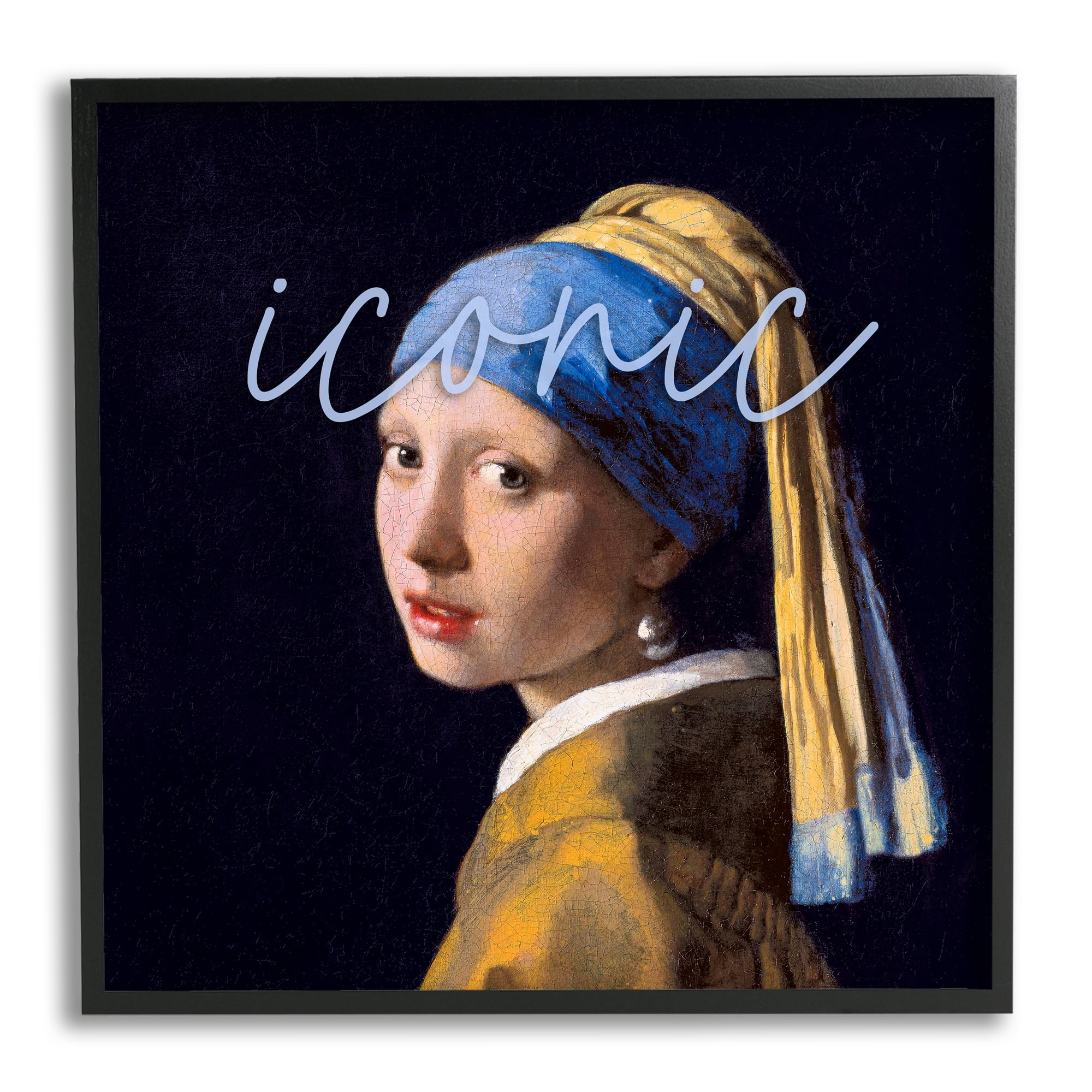 Stupell Industries Traditional Iconic Text Girl Pearl Earring Painting , 17 x 30, Design by Mindy Sommers