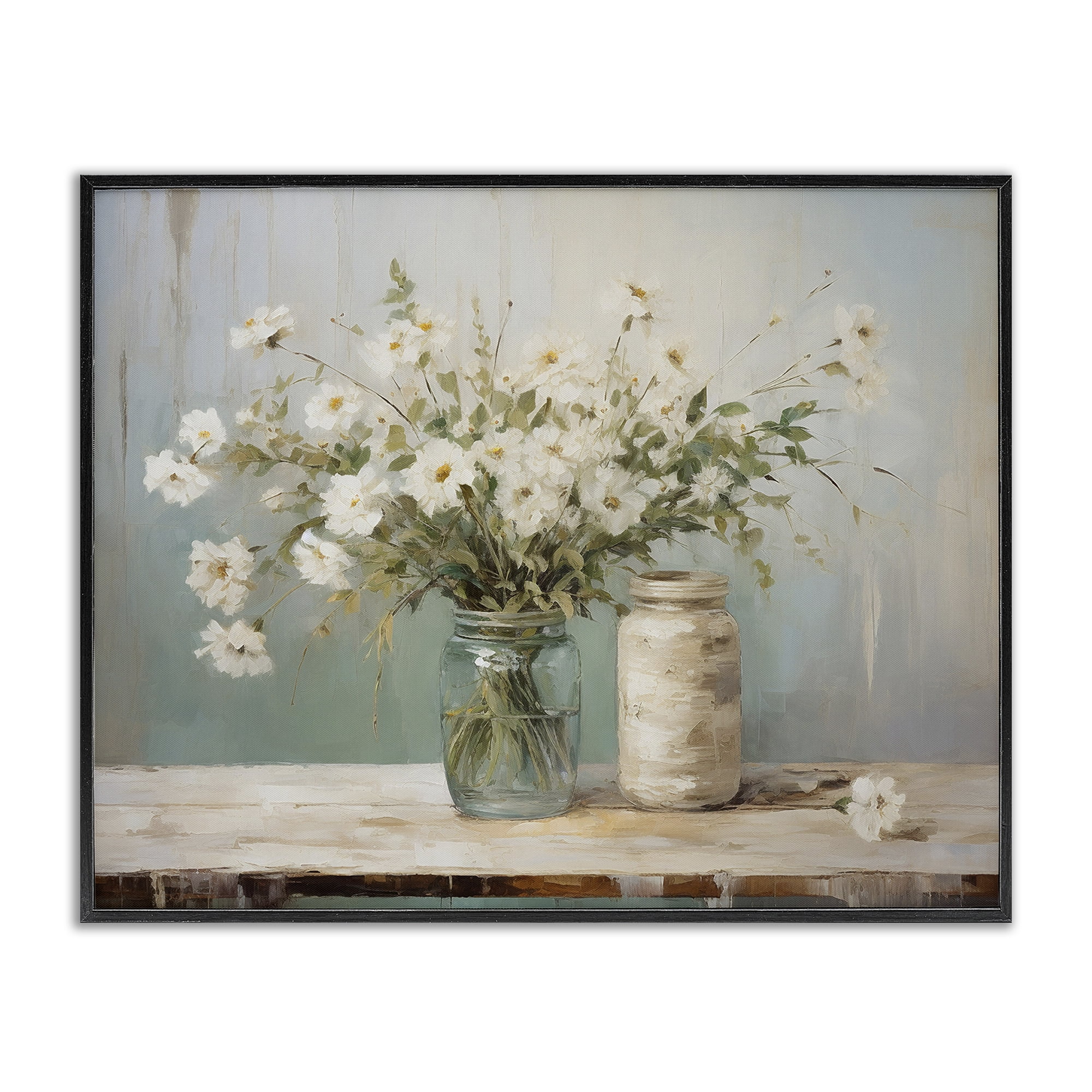 Stupell Industries Traditional Jar Bouquet Botanical & Floral Painting Black Framed Art Print Wall Art, 14 x 11