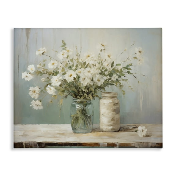 Stupell Industries Traditional Jar Bouquet Botanical & Floral Painting Gallery Wrapped Canvas Art Print Wall Art, 20 x 16