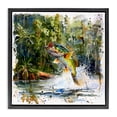 thumbnail image 1 of Stupell Industries Traditional Jumping Bass Splash Black Floating Frame Canvas Art, 18 x 18, by LSR Design Studio, 1 of 8