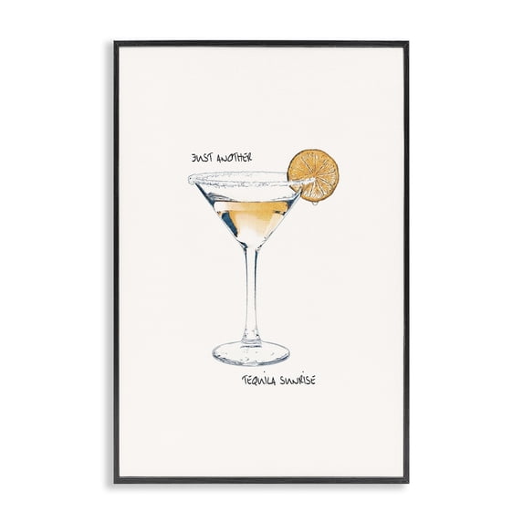 Stupell Industries Traditional Just Another Tequilla Sunrise Black Framed Giclee Art, 12 x 18, by Graffitee Studios