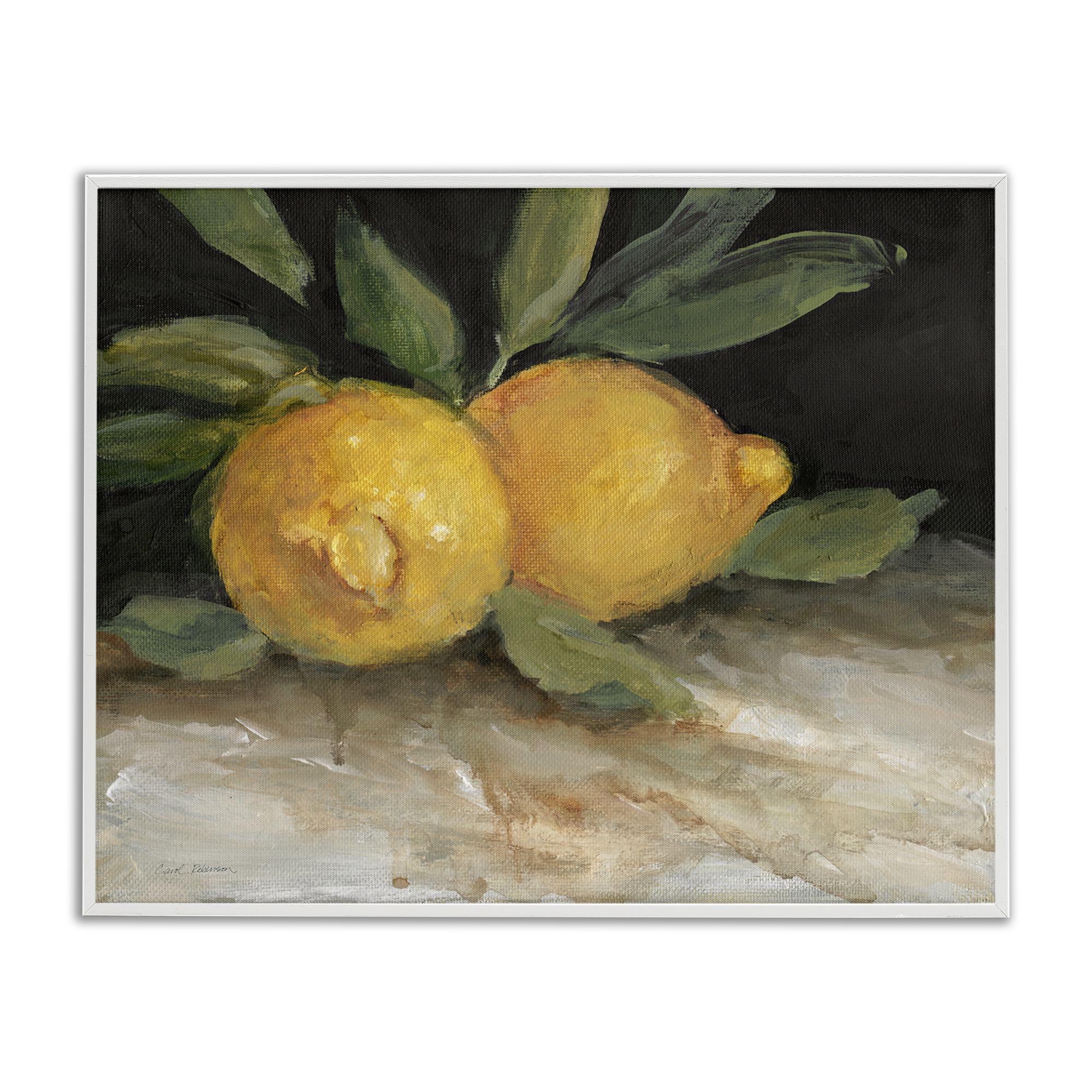 Stupell Industries Traditional Lemons Duo Food & Beverage Painting White Framed Art Print Wall Art, 14 x 11