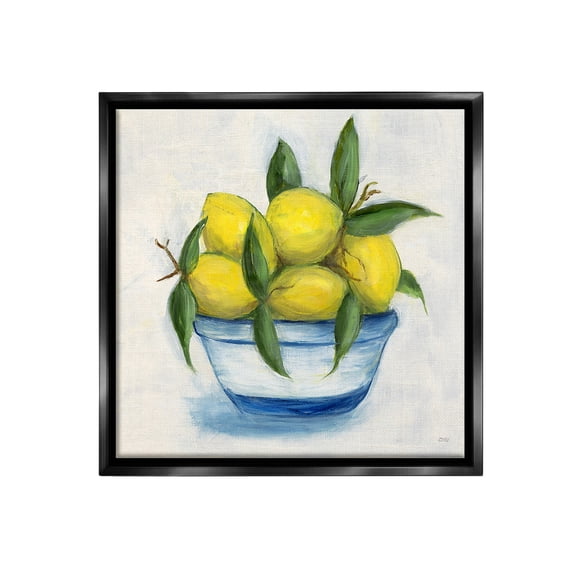 Stupell Industries Traditional Lemons Painting Food & Beverage Painting Black Floater Framed Canvas Art Print Wall Art, 25 x 25