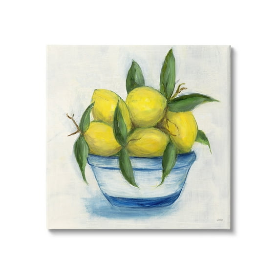 Stupell Industries Traditional Lemons Painting Food & Beverage Painting Gallery Wrapped Canvas Art Print Wall Art, 17 x 17