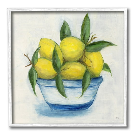 Stupell Industries Traditional Lemons Painting Food & Beverage Painting White Framed Art Print Wall Art, 17 x 17