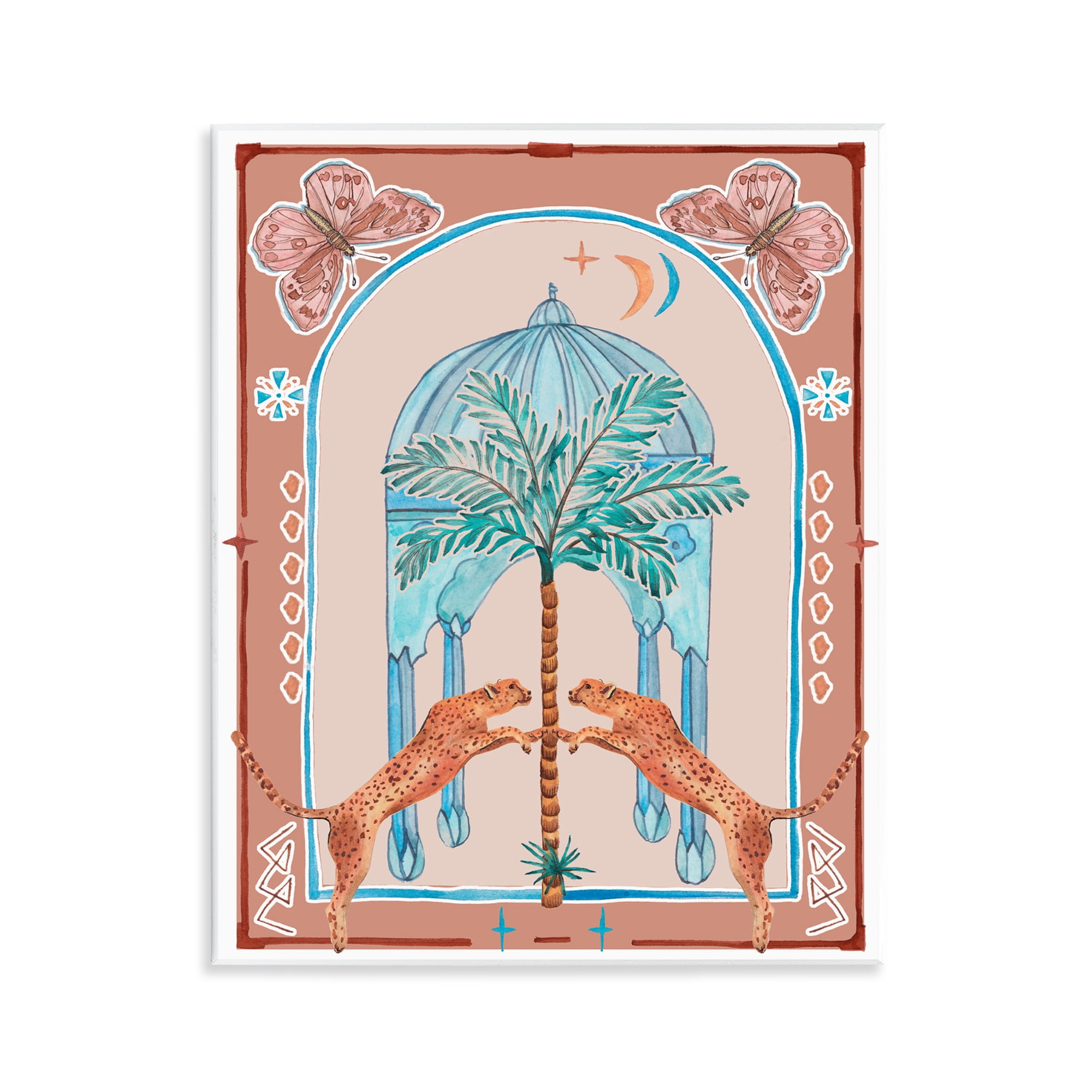 Stupell Industries Traditional Leopards & Palm Tree Animals & Insects Painting Unframed Art Print Wall Art, 11 x 14