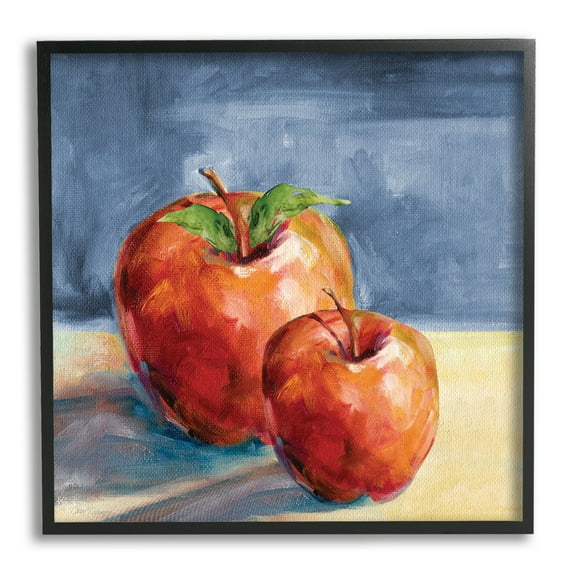 Stupell Industries Traditional Luscious Red Apples Tabletop Still Life Painting Black Framed Art Print Wall Art, Design by Carol Robinson