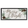 thumbnail image 1 of Stupell Industries Traditional Merry & Bright Pinecones Black Floating Frame Canvas Art, 25 x 11, by Grace Popp, 1 of 7