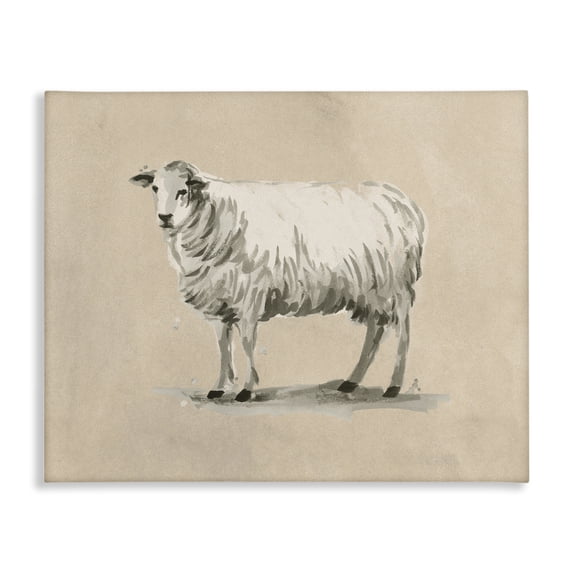 Stupell Industries Farmhouse Traditional Minimal Sheep Canvas Art, 20 x 16, by June Erica Vess
