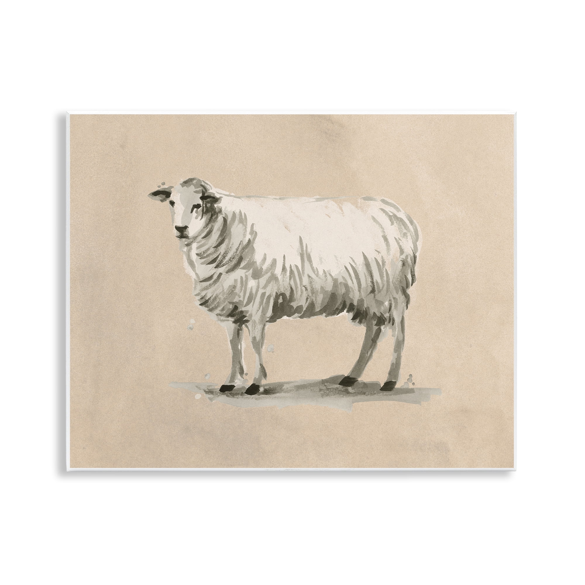Stupell Industries Traditional Minimal Sheep Animals & Insects Painting Unframed Art Print Wall Art, 14 x 11