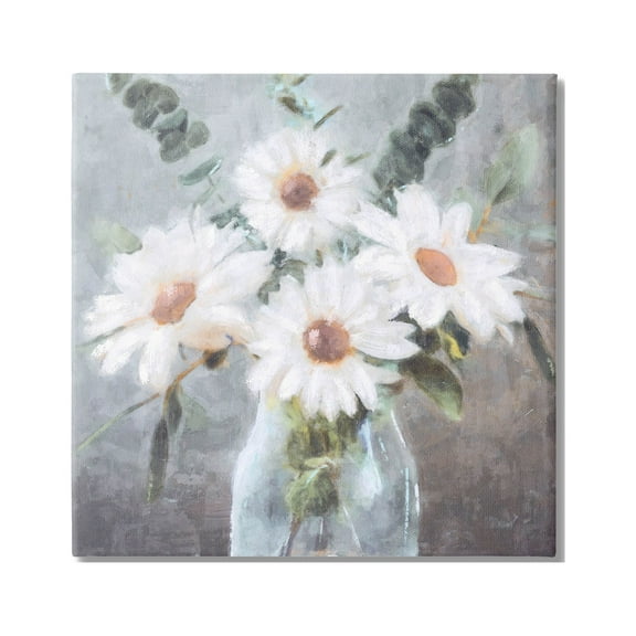 Stupell Industries Traditional Mixed Daisies Arrangement Painting Gallery Wrapped Canvas Print Wall Art, Design by Nina Blue