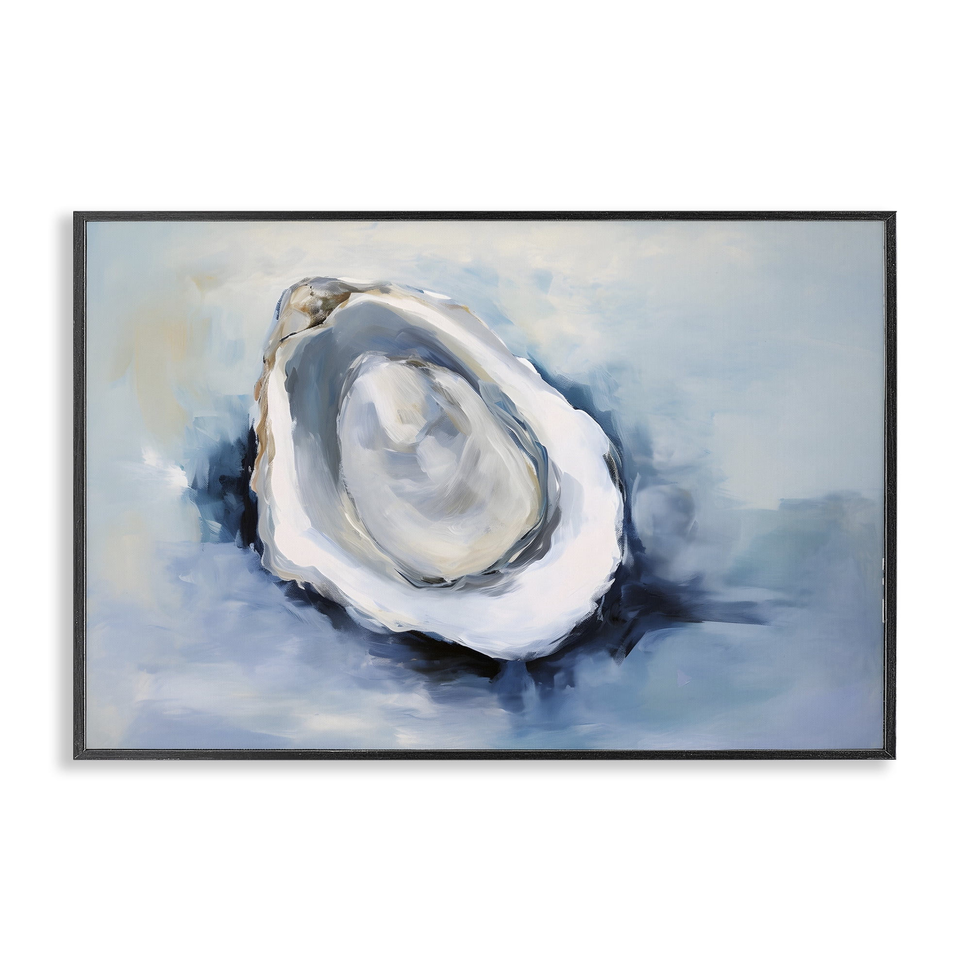 Stupell Industries Traditional Mollusk View Nautical & Beach Painting Black Framed Art Print Wall Art, 24 x 16