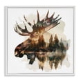 thumbnail image 1 of Stupell Industries Traditional Moose Antlers Silhouette White Framed Giclee Art, 17 x 17, by LSR Design Studio, 1 of 8