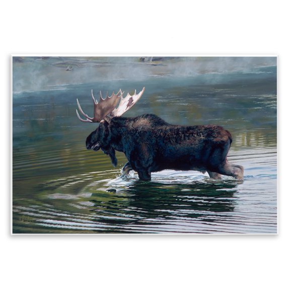 Stupell Industries Traditional Moose Lake Ripples Splashing Wall Plaque Art, 19 x 13, by David Graham
