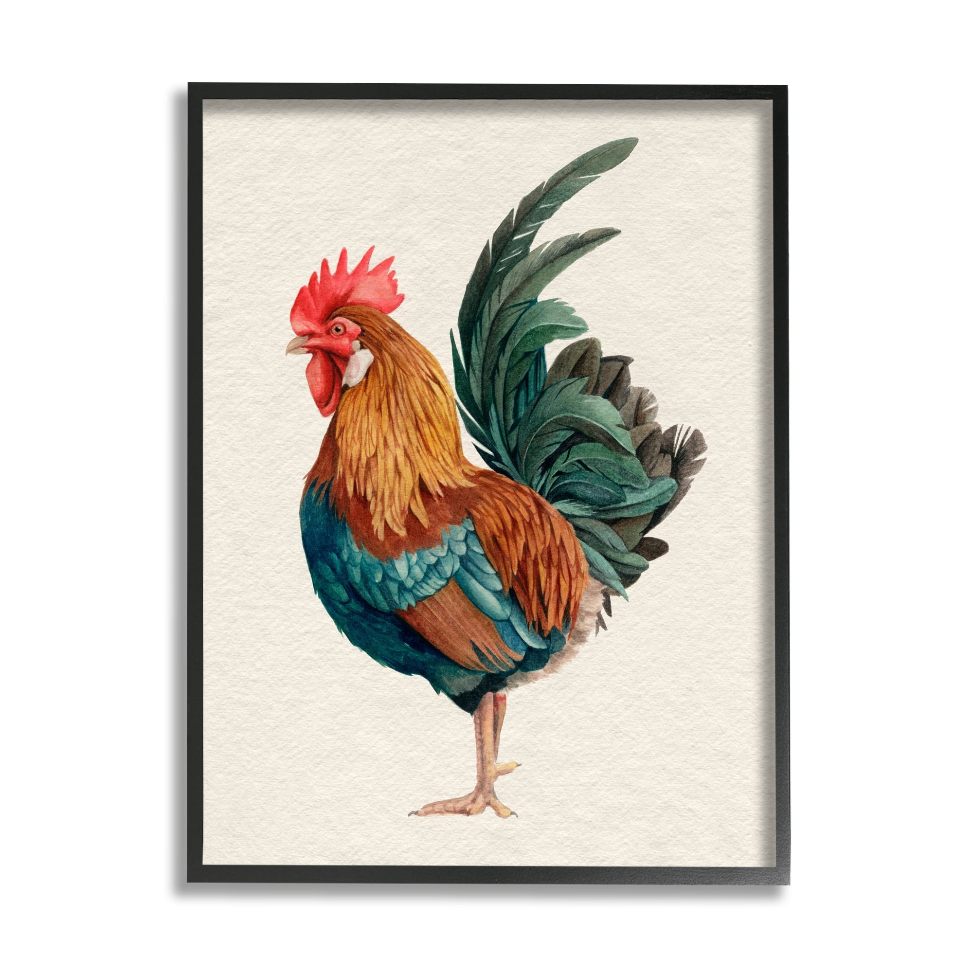 Stupell Industries Traditional Morning Rooster Illustration Elegant Bird Feathers, 16 x 20, Design by Grace Popp&nbsp;