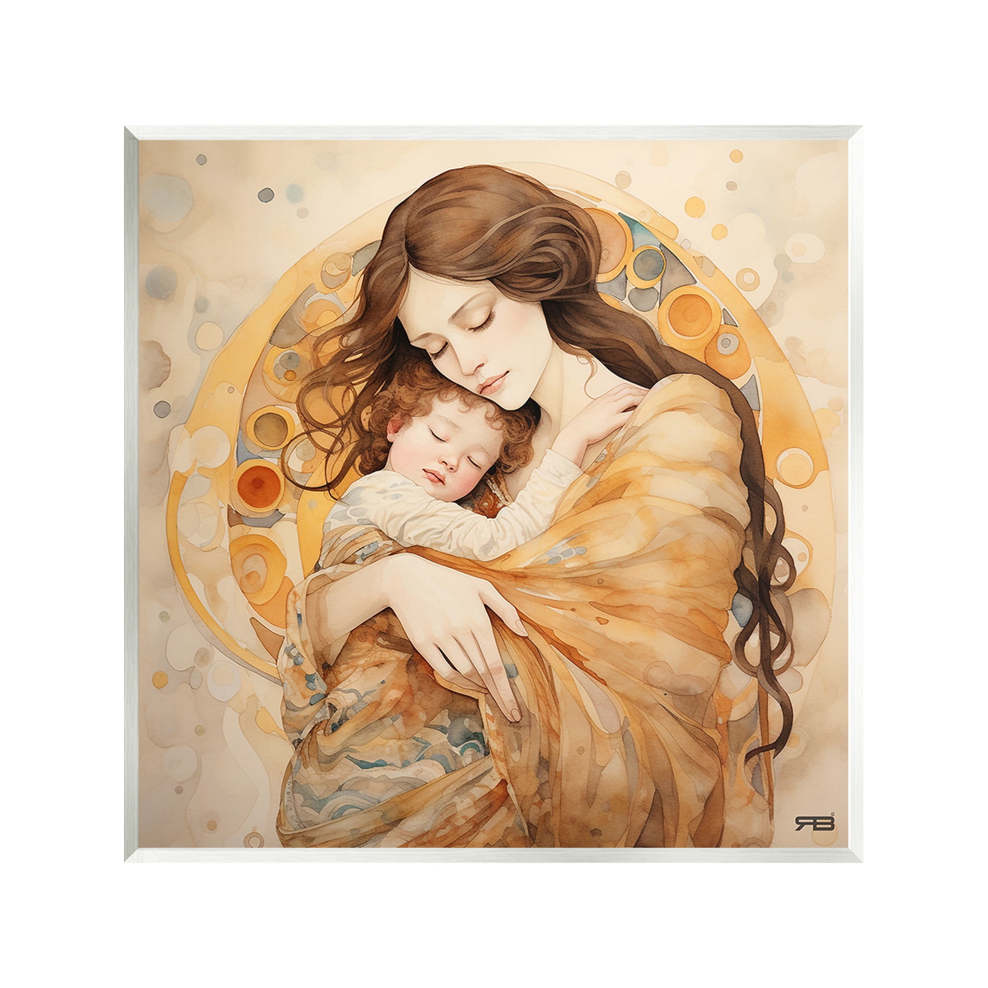 Stupell Industries Traditional Mother & Child Abstract Painting Unframed Art Print Wall Art, 12 x 12