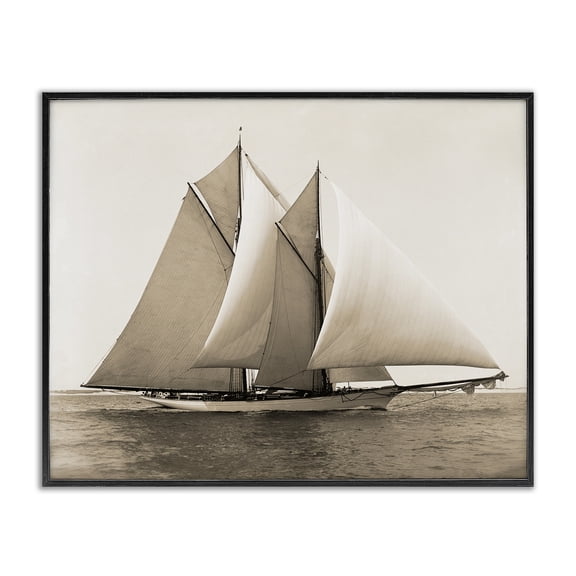 Stupell Industries Traditional Nautical Ship Photography Black Framed Giclee Art, 20 x 16, by Graffitee Studios