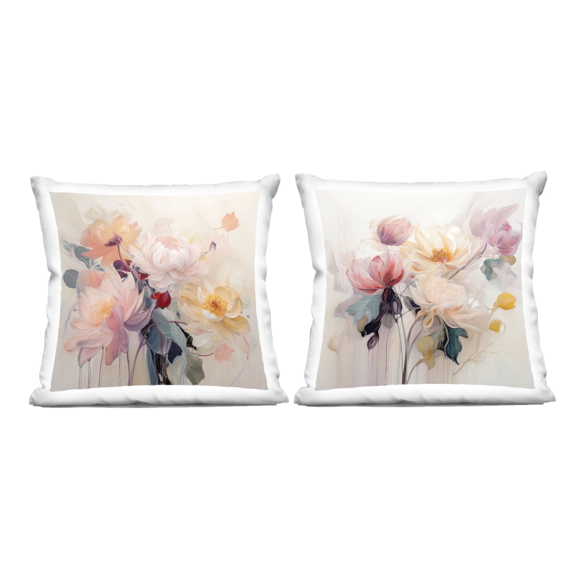 Stupell Industries Traditional Neutral Blossoms Decorative Printed Throw Pillow Design by Irena Orlov (Set of 2)