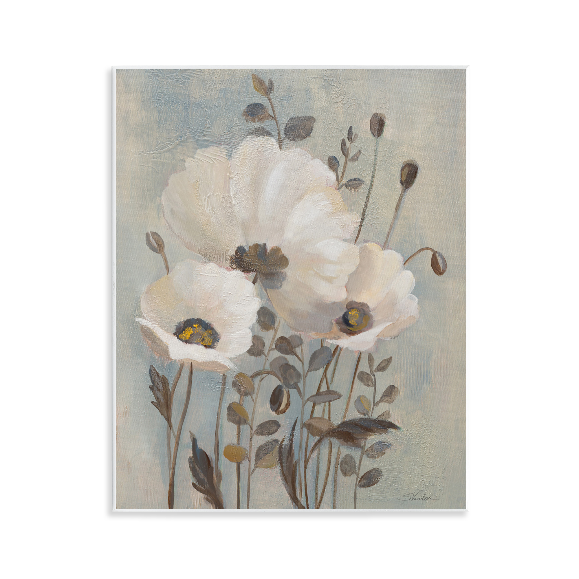 Stupell Industries Traditional Neutral Poppies Botanical & Floral Painting Unframed Art Print Wall Art, 11 x 14