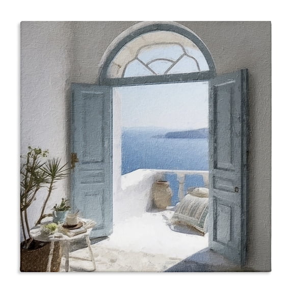 Stupell Industries Traditional Open Doorway to Sea Canvas Art, 24 x 24, by Riley B