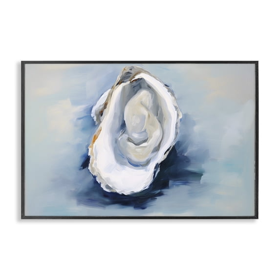 Stupell Industries Traditional Traditional Oyster View Black Framed Giclee Art, 30 x 20, by Petals Prints Design