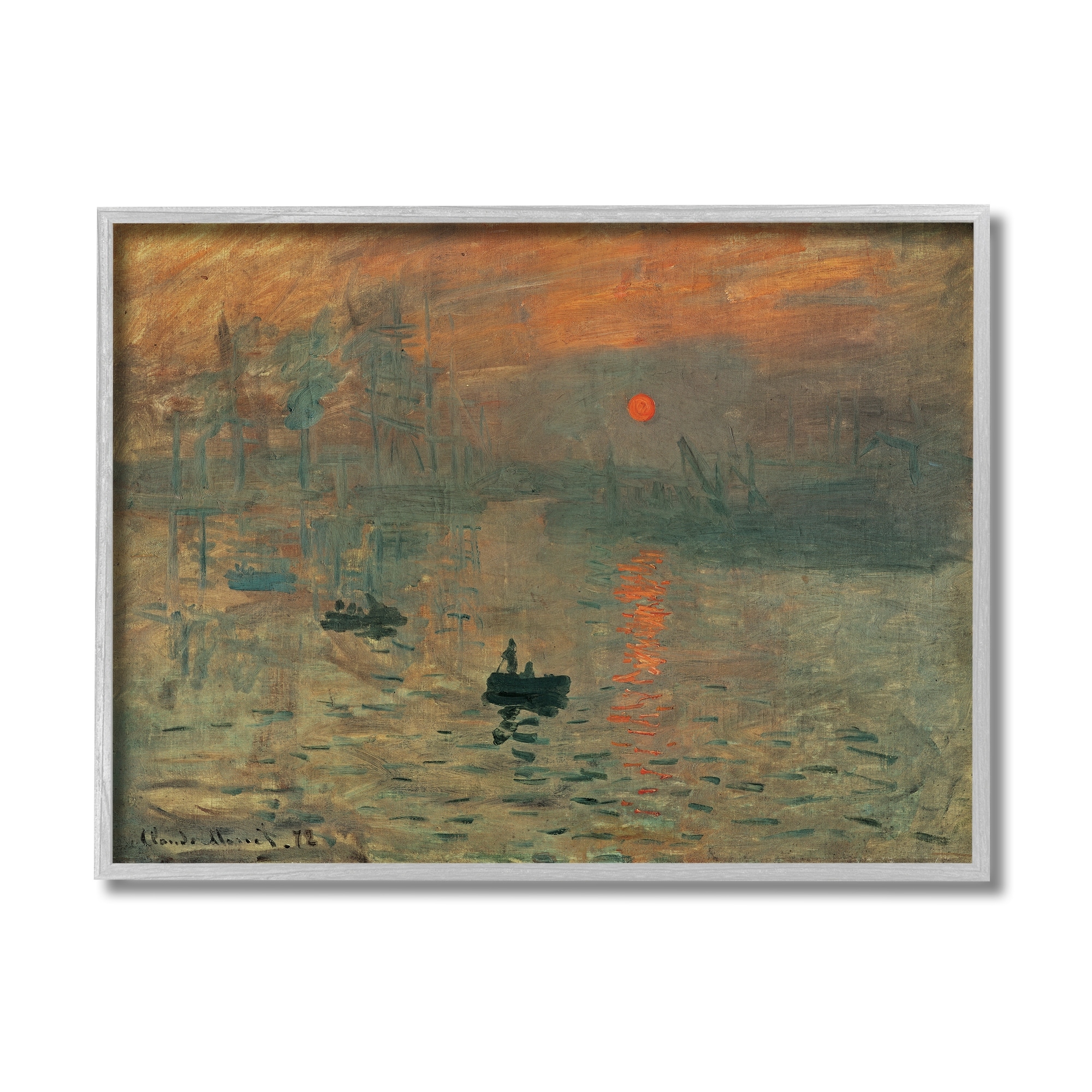 Stupell Industries Traditional Painting Impression Brouillard Monet Gray Framed by Claude Monet