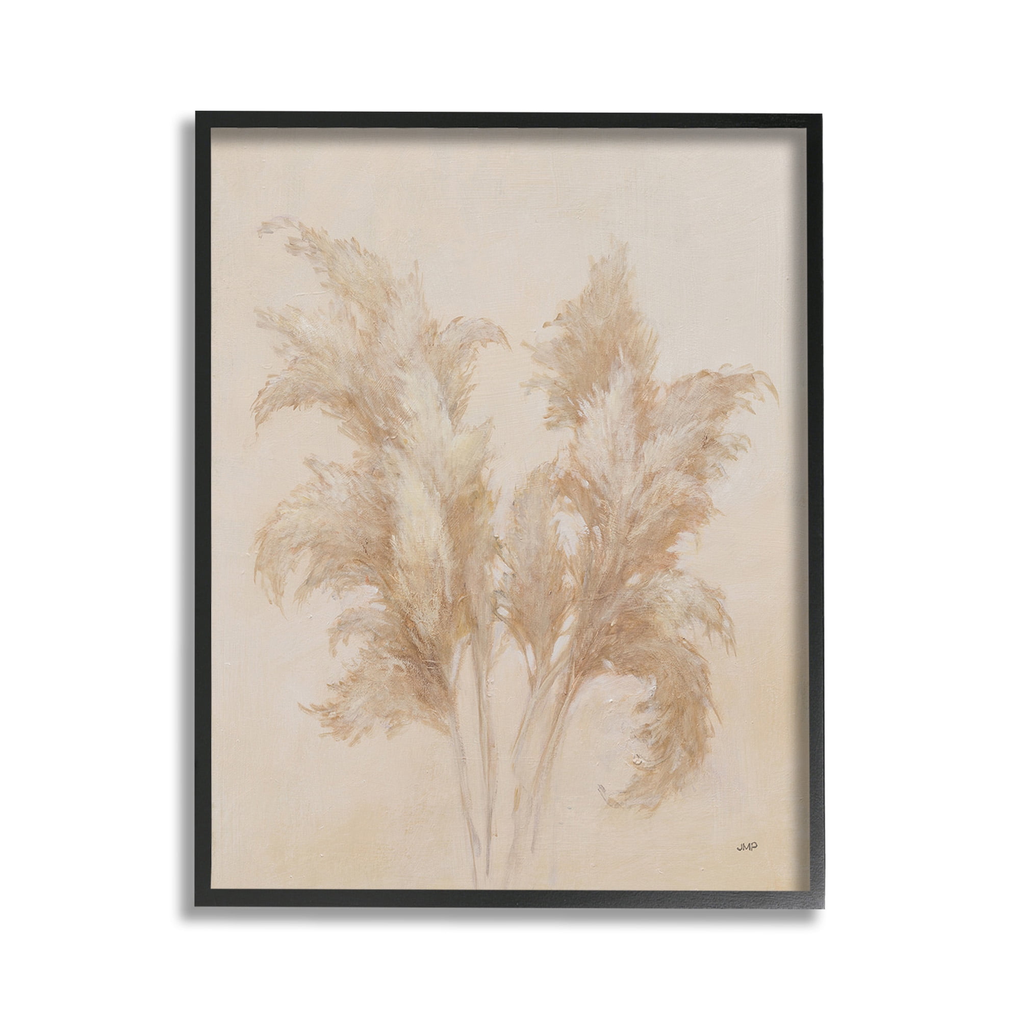Black Framed Pampas Grass Canvas Print, 11 x 14