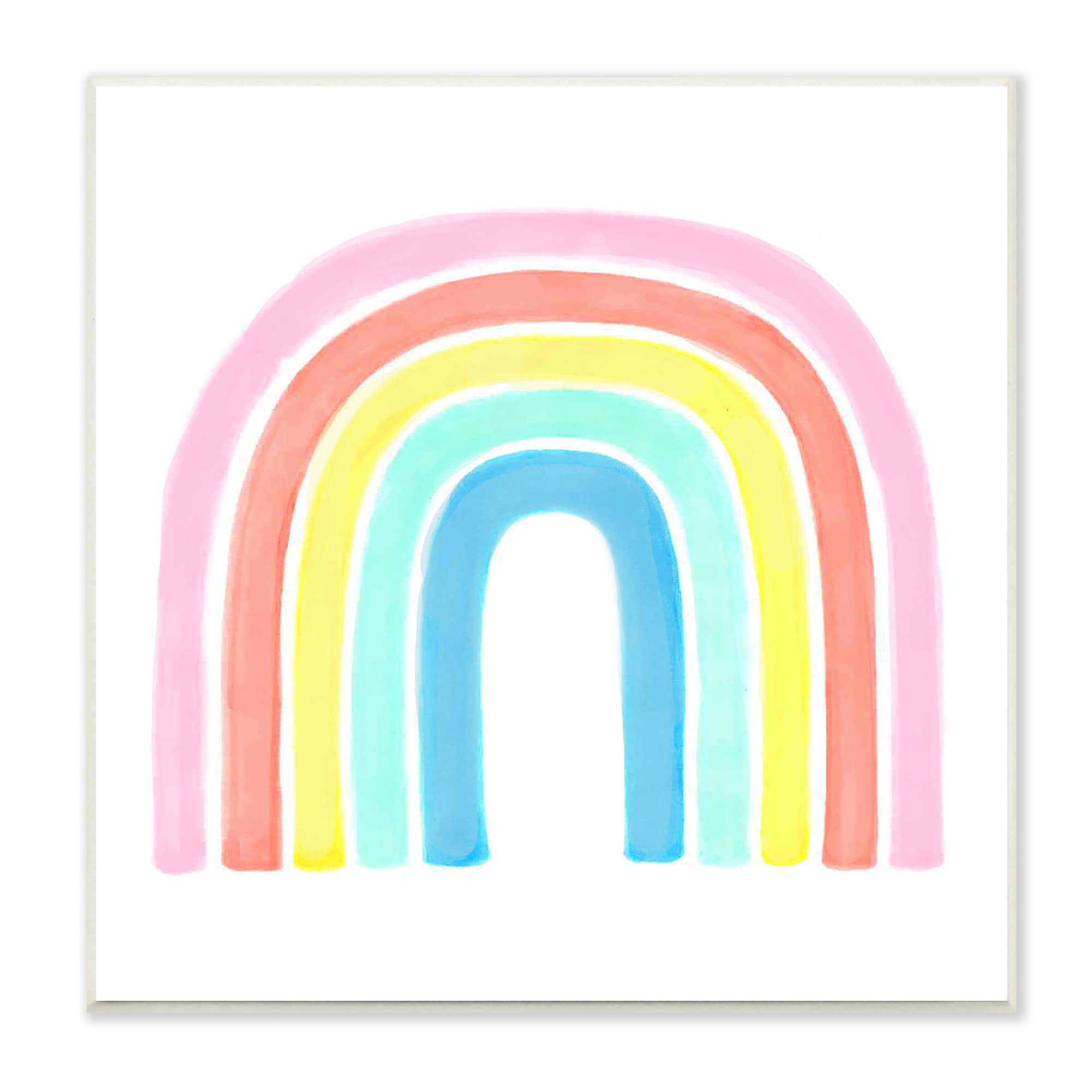 Stupell Industries Traditional Pastel Arch Rainbow Children's Striped Pattern, 12 x 12,Design by Reesa Qualia