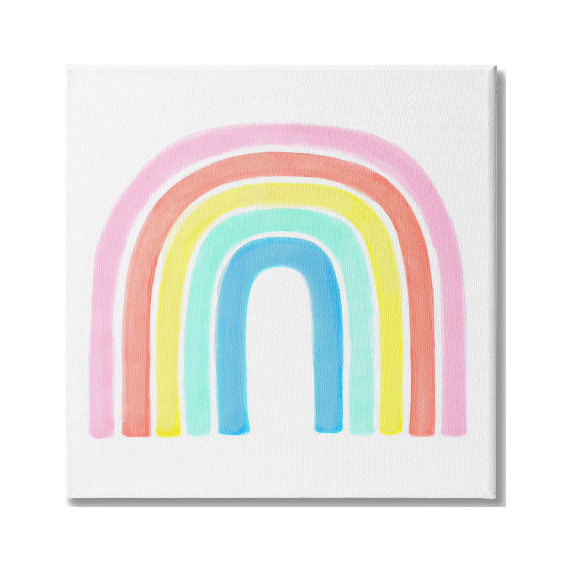 Stupell Industries Traditional Pastel Arch Rainbow Children's Striped Pattern, 30 x 30,Design by Reesa Qualia