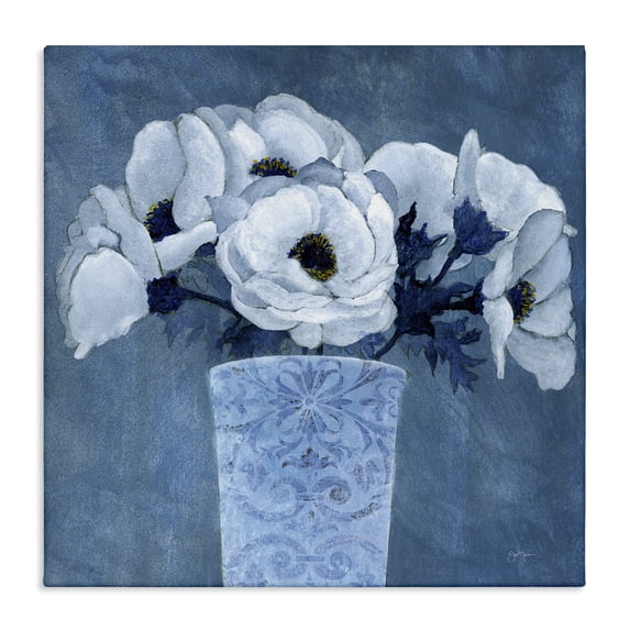Stupell Industries Traditional Patterned Vase Flowers Canvas Art, 36 x 36, by Janet Tava