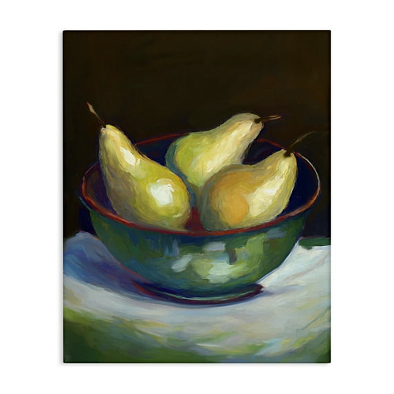 Stupell Industries Traditional Pear Bowl Food & Beverage Painting Gallery Wrapped Canvas Art Print Wall Art, 16 x 20
