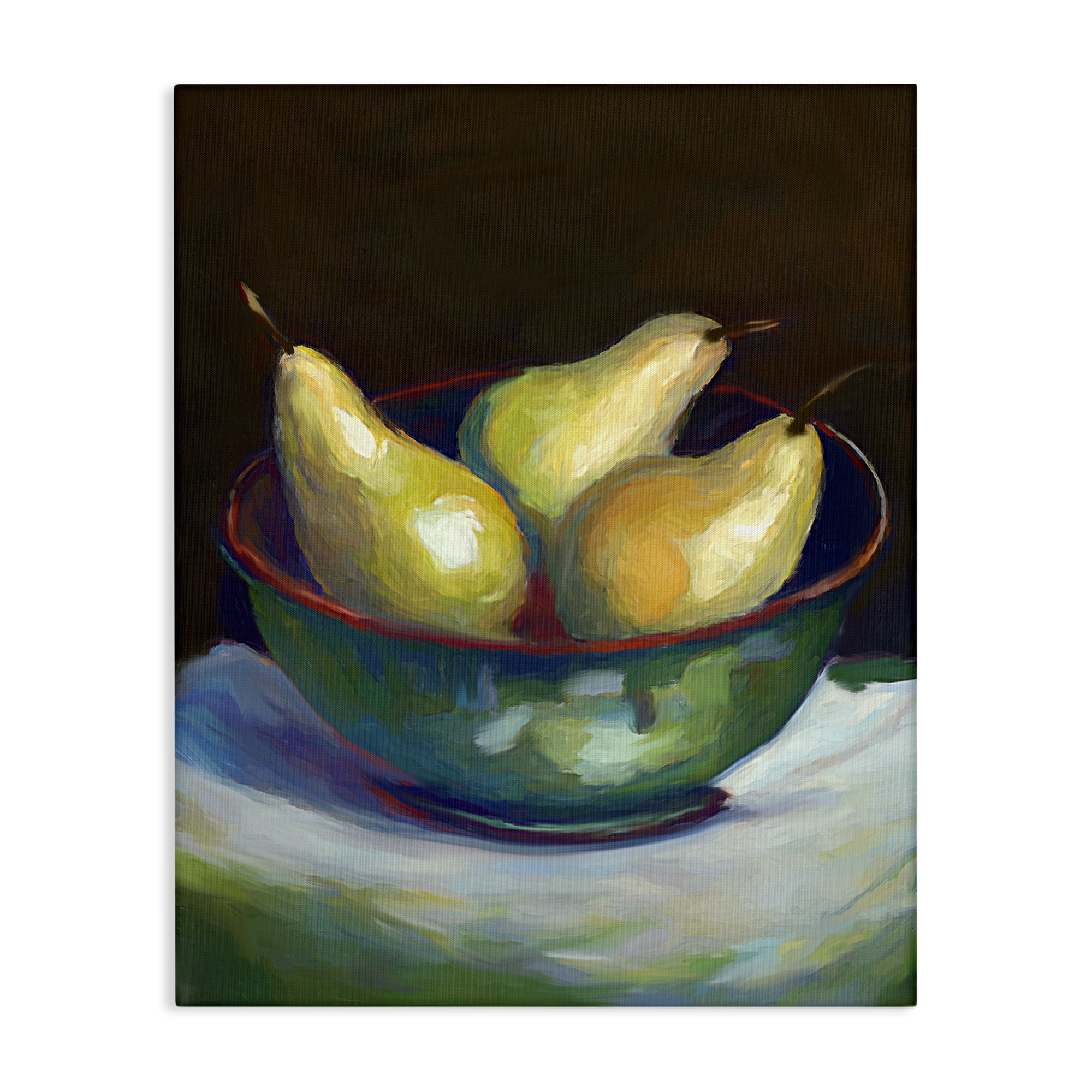 Stupell Industries Traditional Pear Bowl Food & Beverage Painting Gallery Wrapped Canvas Art Print Wall Art, 36 x 48