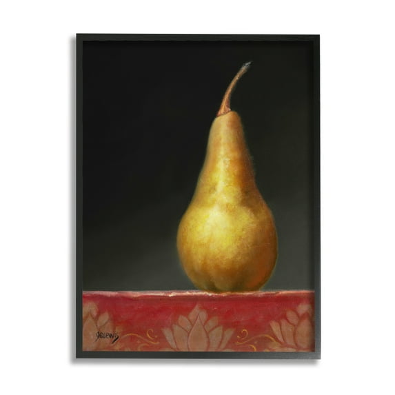 Stupell Industries Traditional Pear Still Life Food & Beverage Painting Black Framed Art Print Wall Art