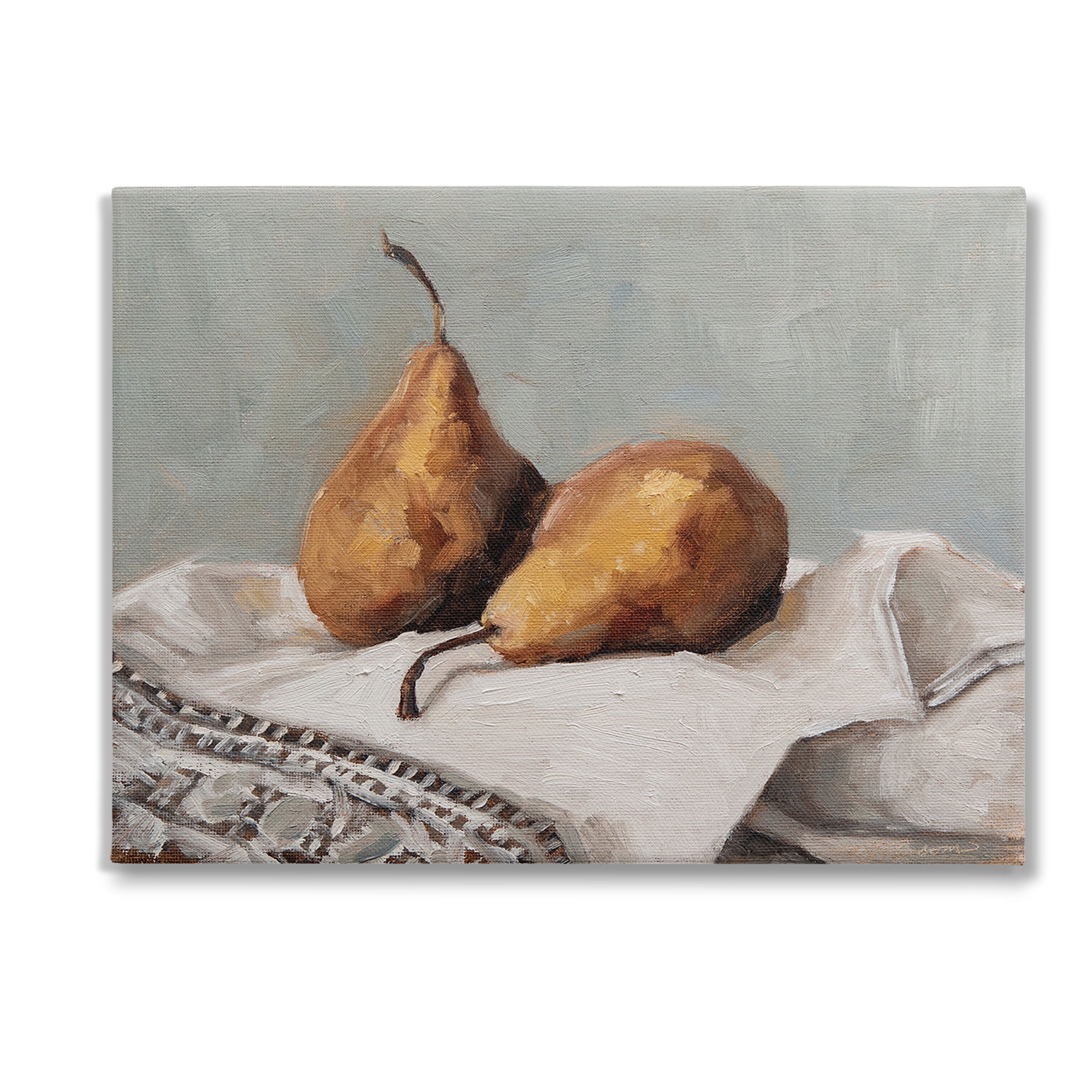 Stupell Industries Traditional Pears Still Life Food & Beverage Painting Gallery Wrapped Canvas Art Print Wall Art, 48 x 36