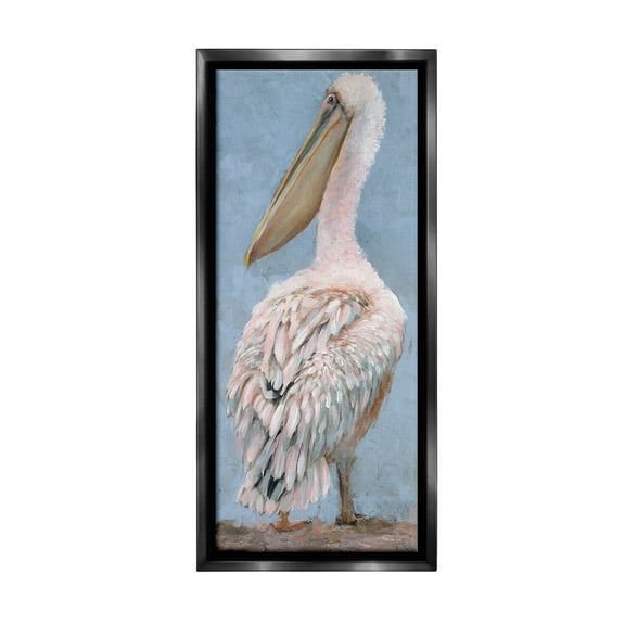 Stupell Industries Traditional Pelican View Animals & Insects Painting Black Floater Framed Canvas Art Print Wall Art, 11 x 25