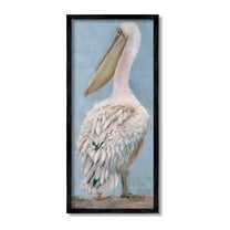 Stupell Industries Traditional Pelican View Animals & Insects Painting Black Framed Art Print Wall Art, 10 x 24