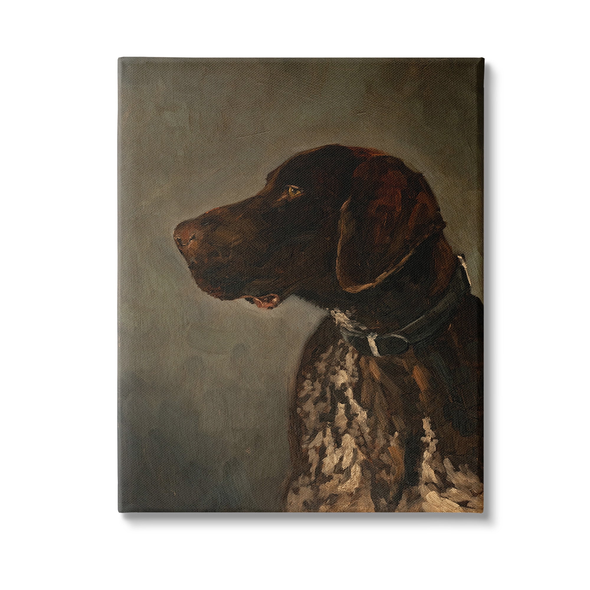 Stupell Industries Traditional Pointer Dog Portrait Animals & Insects Painting Gallery Wrapped Canvas Art Print Wall Art, 30 x 40