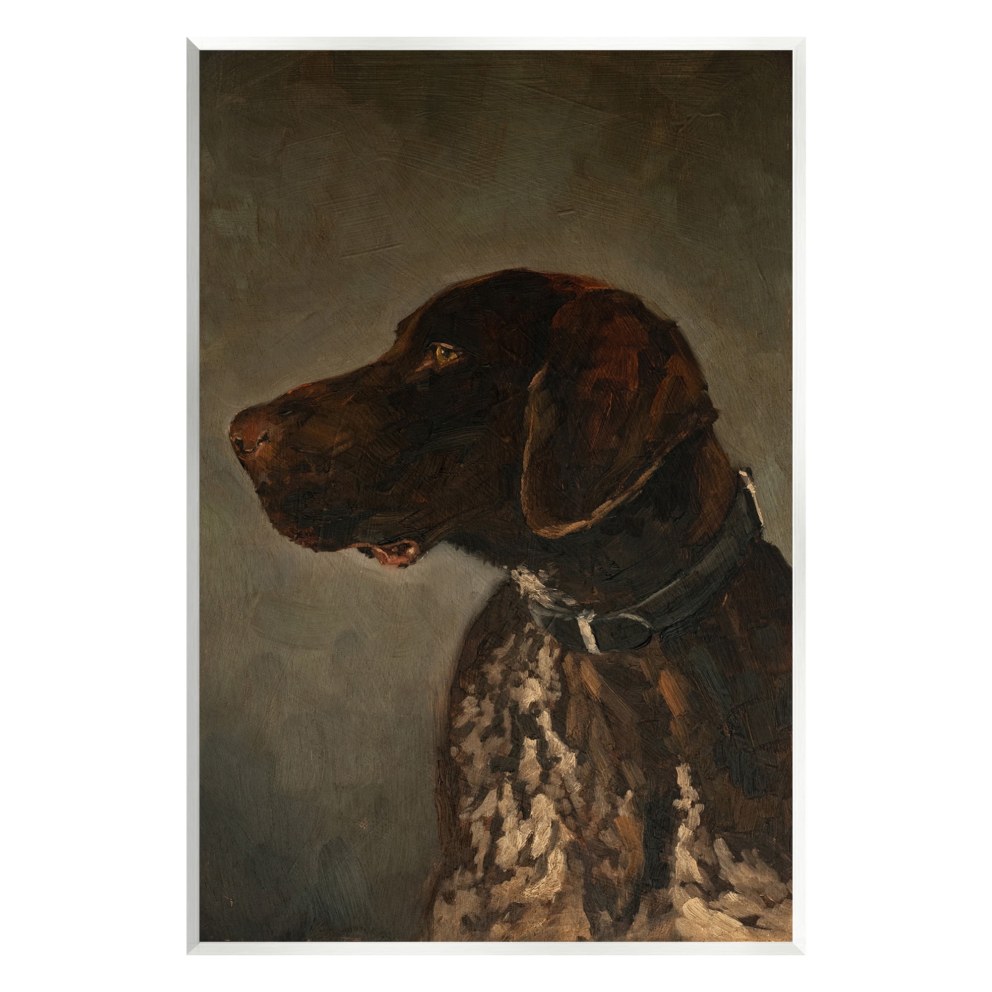 Stupell Industries Traditional Pointer Dog Portrait Animals & Insects Painting Unframed Art Print Wall Art, 13 x 19