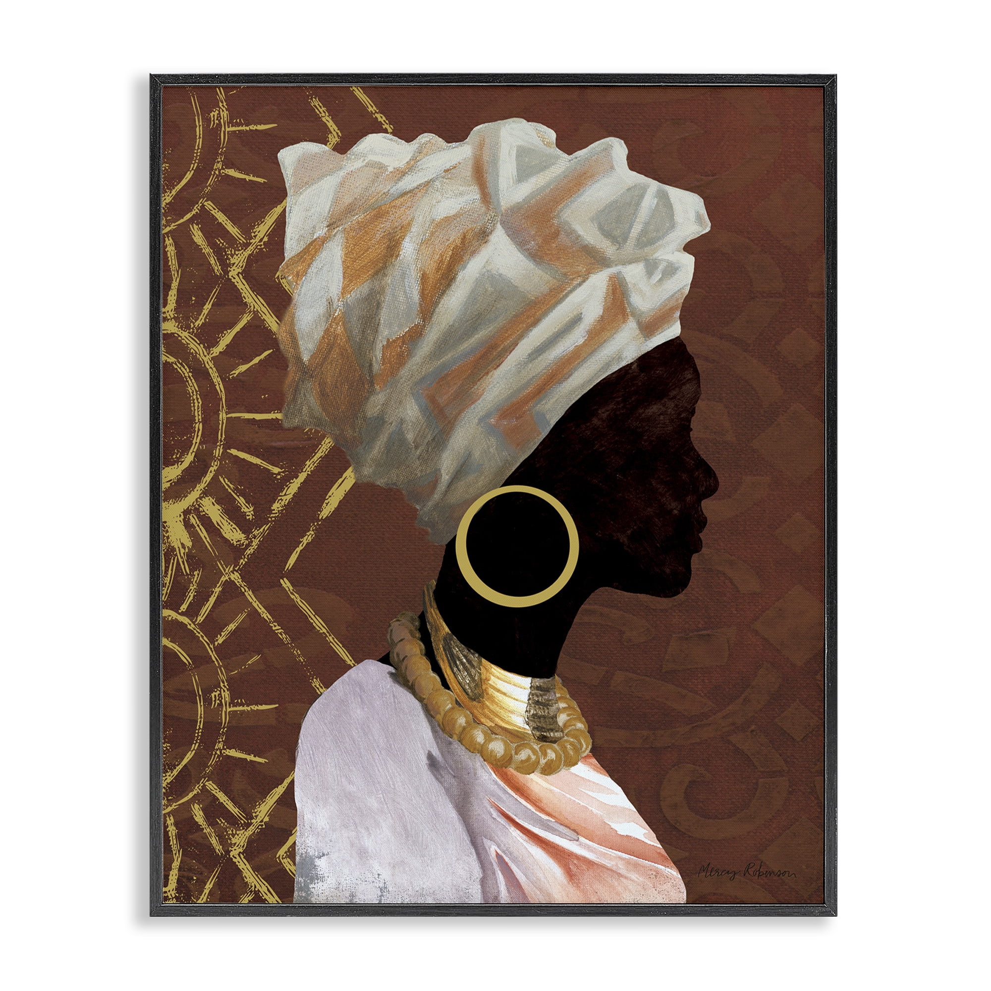 Stupell Industries Traditional Portrait of Woman Novelty Painting Black Framed Art Print Wall Art, 11 x 14