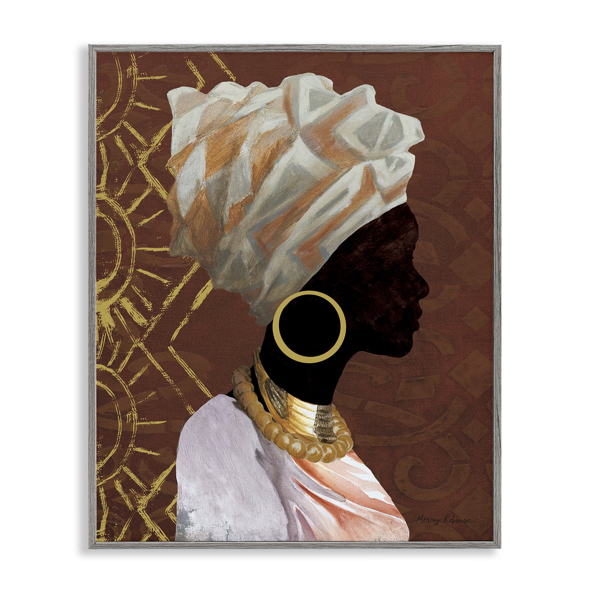 Stupell Industries Traditional Portrait of Woman Novelty Painting Gray Framed Art Print Wall Art, 24 x 30