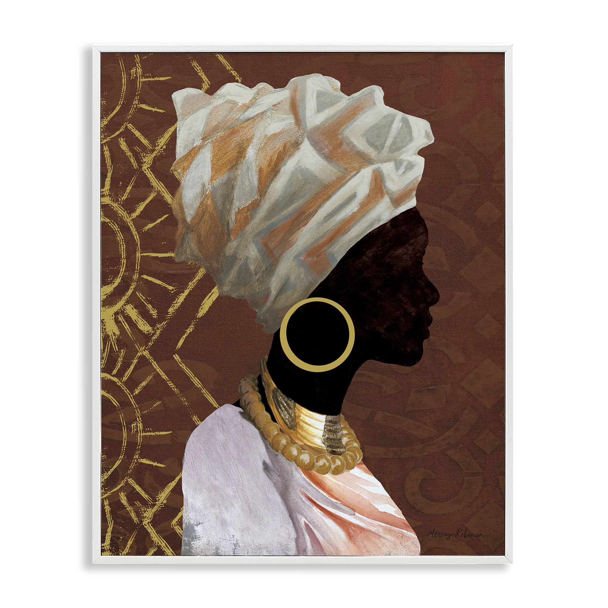 Stupell Industries Traditional Portrait of Woman Novelty Painting White Framed Art Print Wall Art, 24 x 30