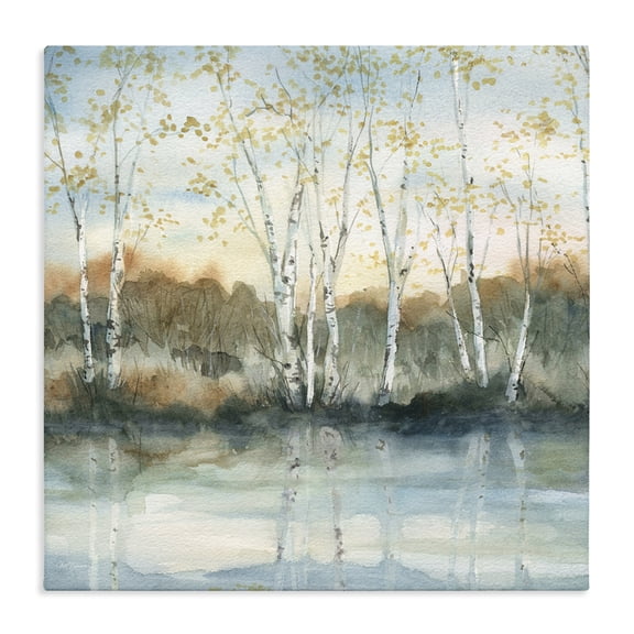 Stupell Industries Traditional Quaint Birch Tree Reflections Canvas Art, 24 x 24, by Carol Robinson