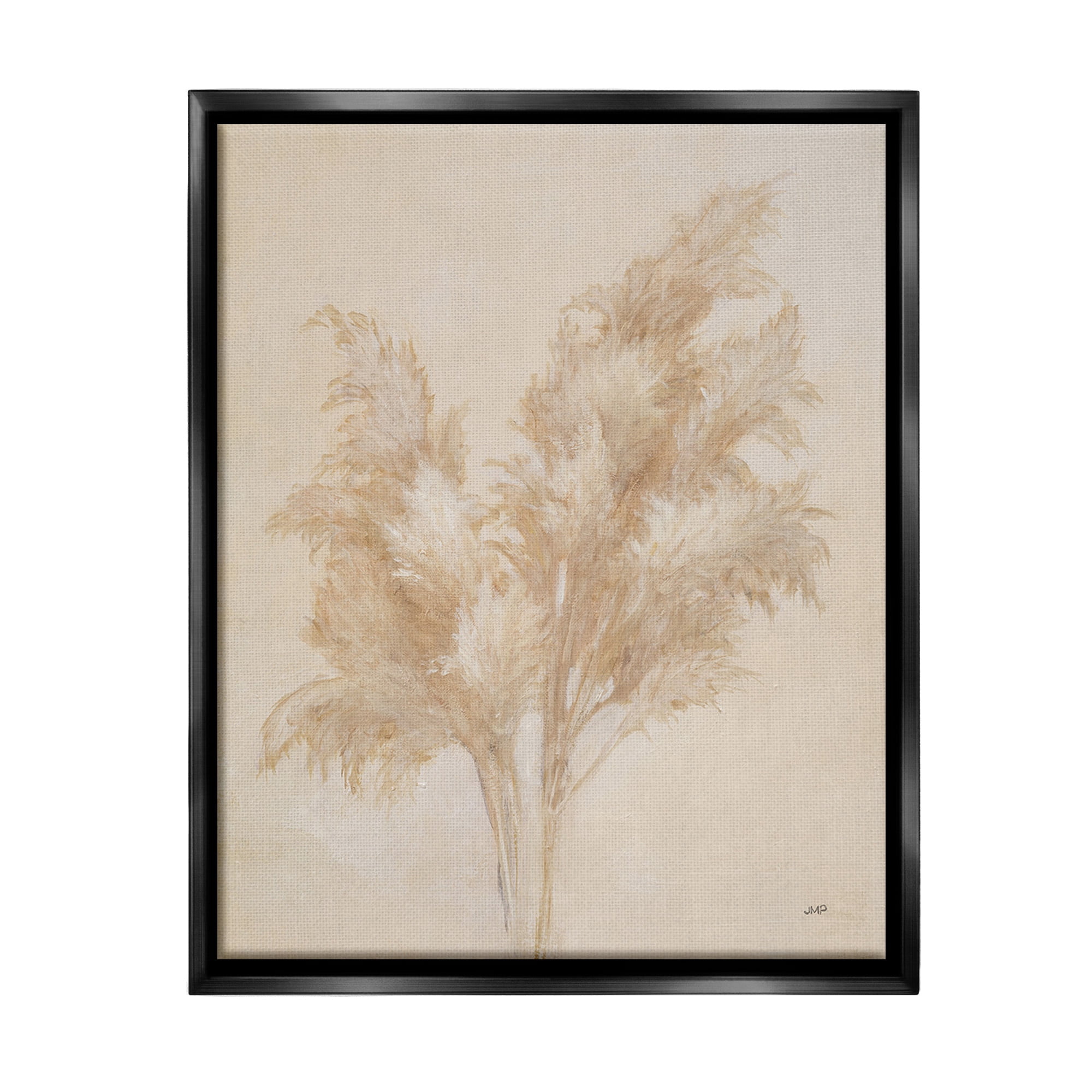 Stupell Industries Traditional Reeds Study Botanical & Floral Painting Black Floater Framed Canvas Art Print Wall Art, 25 x 31