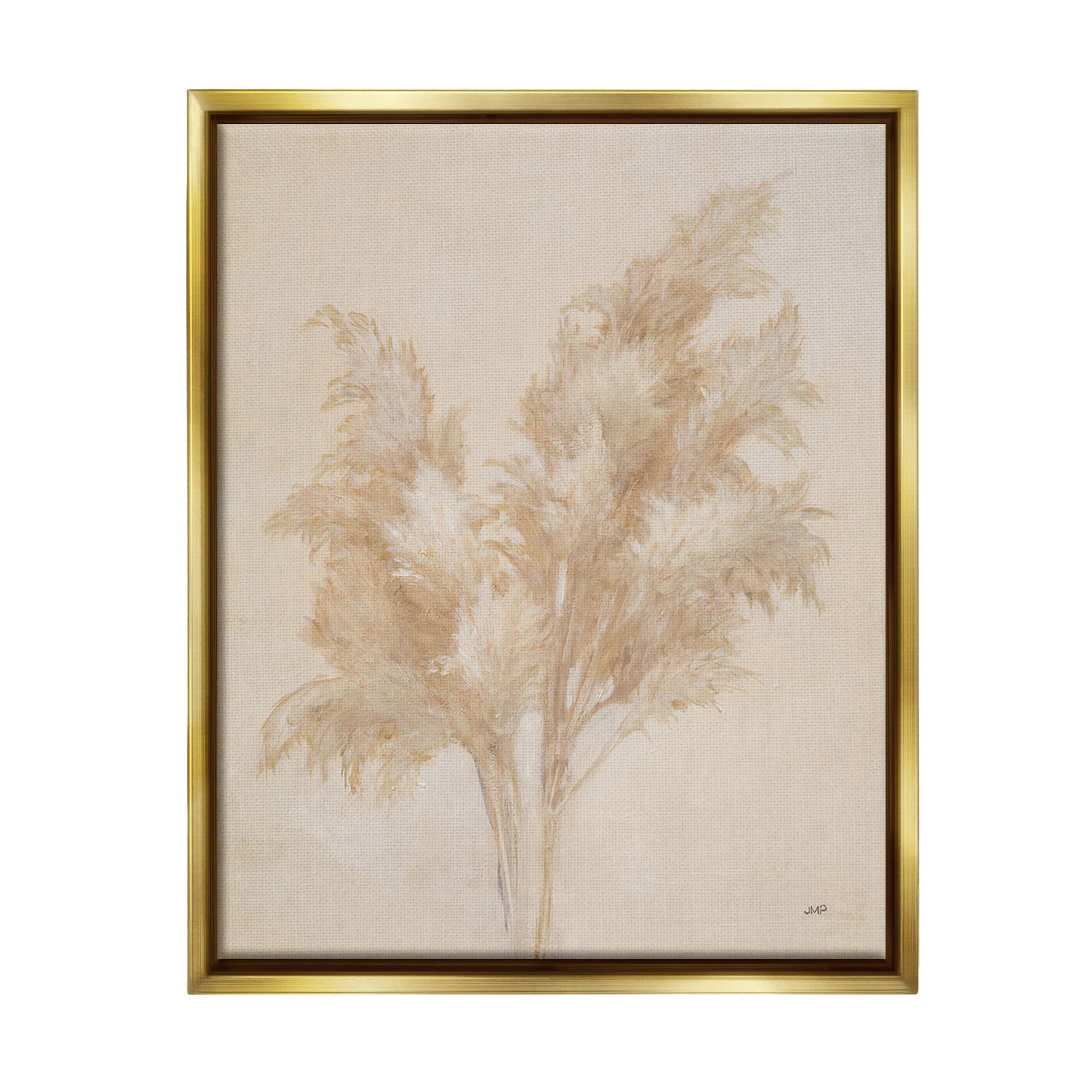 Stupell Industries Traditional Reeds Study Botanical & Floral Painting Gold Floater Framed Canvas Art Print Wall Art, 25 x 31