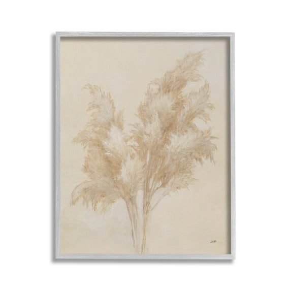 Stupell Industries Traditional Reeds Study Botanical & Floral Painting Gray Framed Art Print Wall Art, 24 x 30