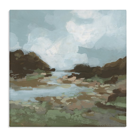 Stupell Industries Traditional River Bend Landscape & Nature Painting Wrapped Canvas Art Print Wall Art, 17 x 17